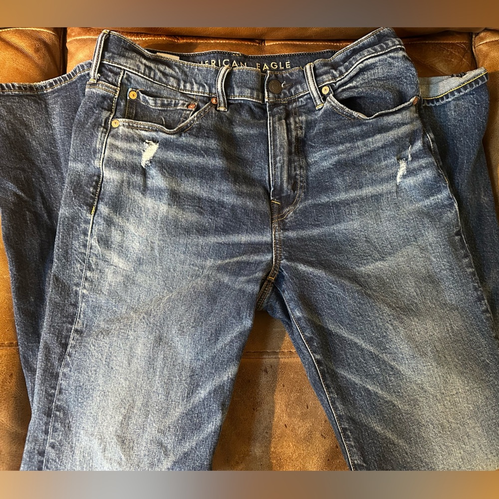 TALL American Eagle Outfitters Men's Relaxed Blue Jeans 32 x 36